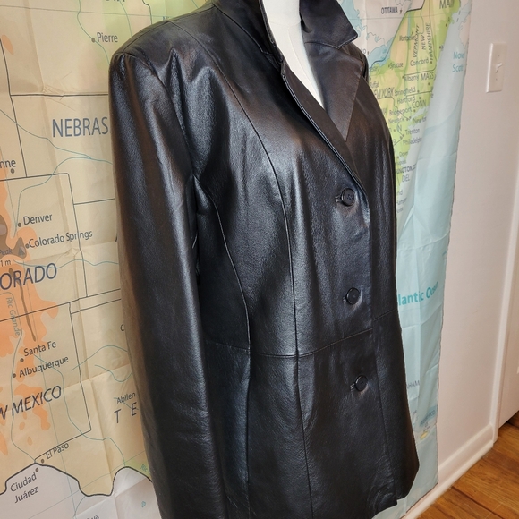 Marc Mattis Black Leather Jacket Size XL Coat - Picture 5 of 15
